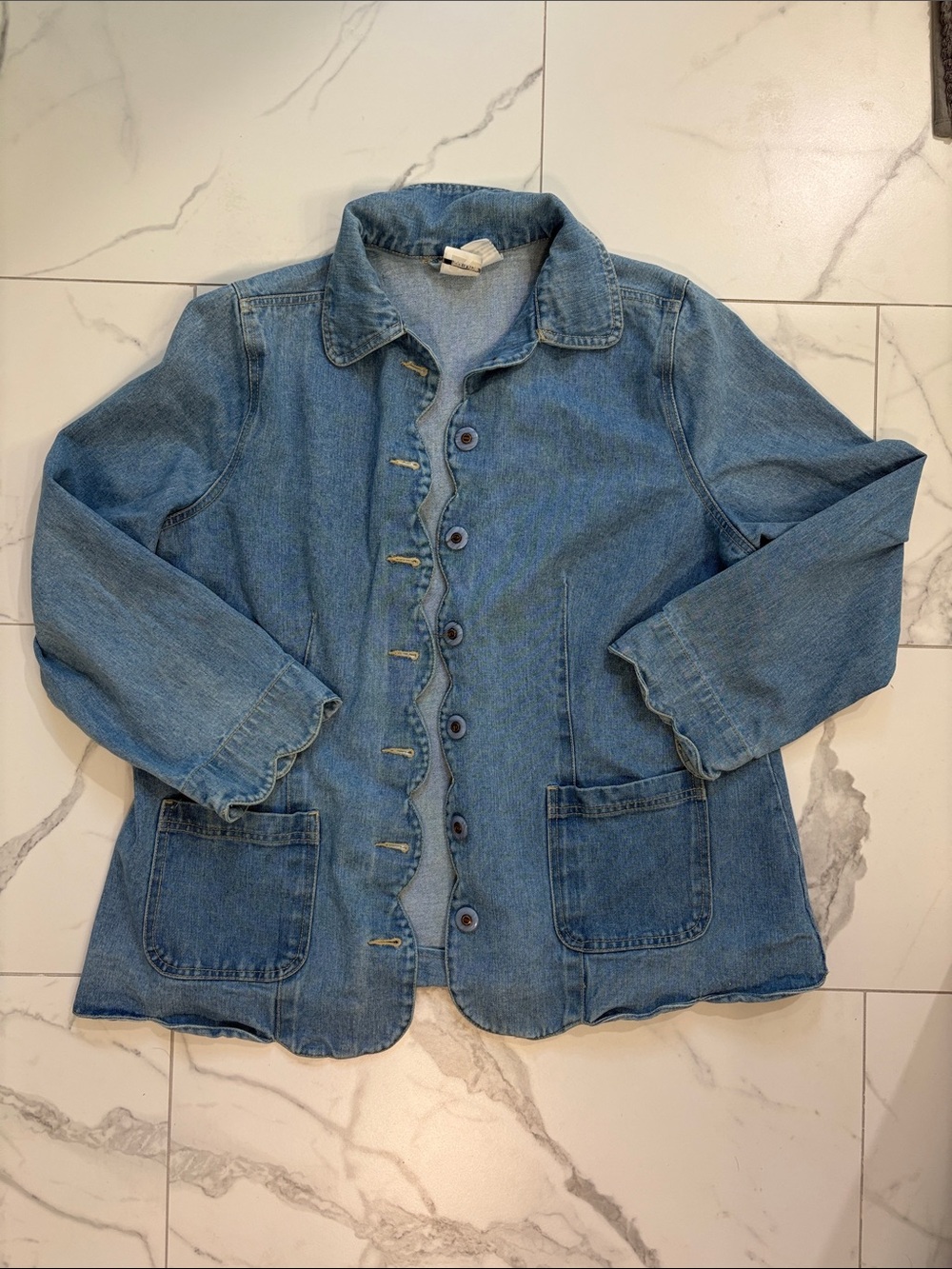 Women’s Cottagecore Blue Denim Scallop Jacket